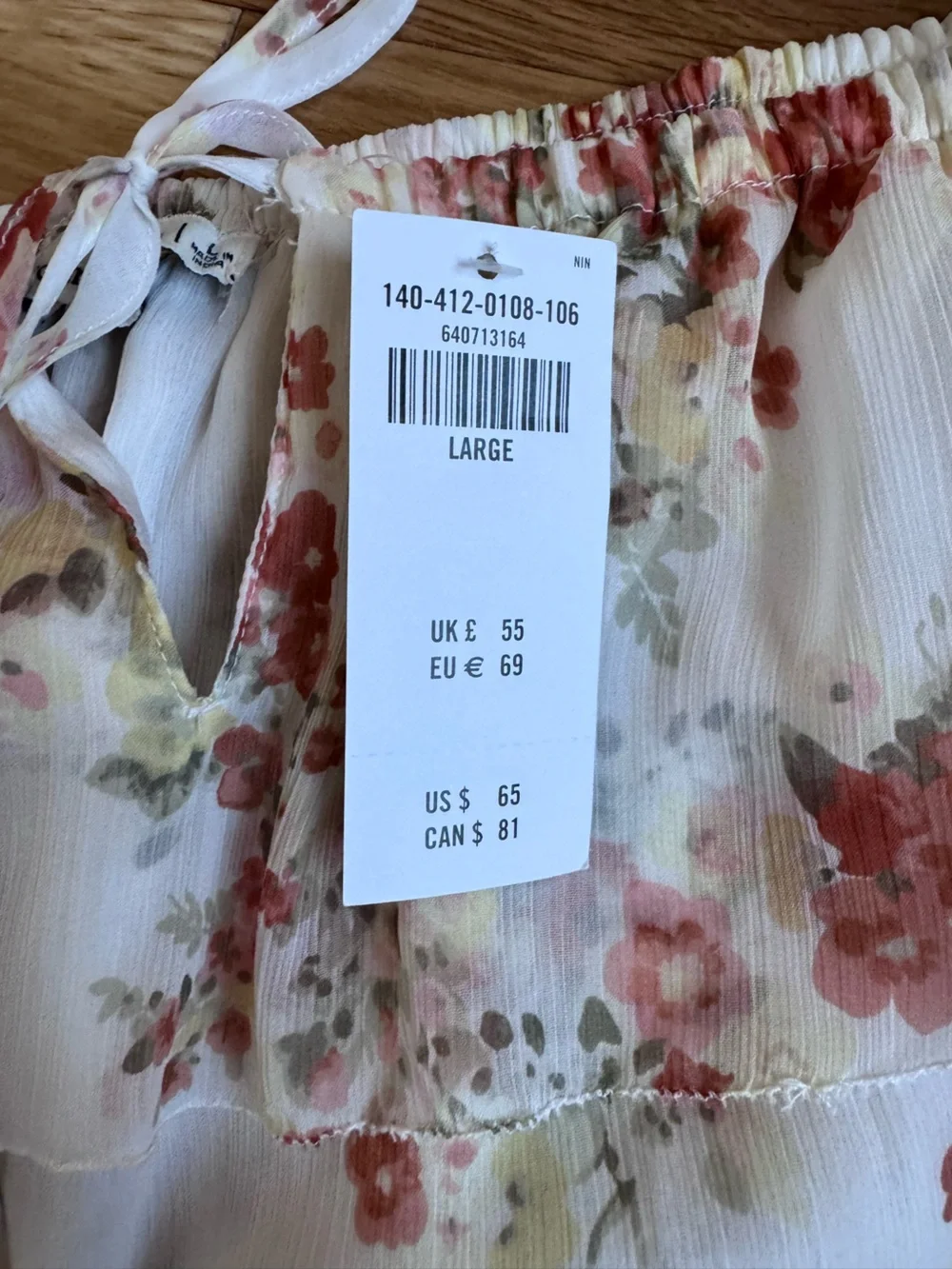 Abercrombie & Fitch Cream Floral Off-Shoulder Bodysuit